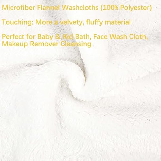 Phogary 6 PACK FLANNEL FACE CLOTHS FACE BODY WASH CLOTH, SUPER ABSORBENT & SOFT FACIAL MITTS, REUSABLE MAKEUP REMOVER WASH GLOVES BATH MITT, WHITE TOWEL SMALL HAND TOWELS-13X20CM - Image 2